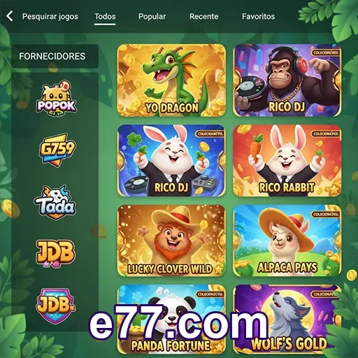 Link oficial e77.com para jogos rápidos no celular